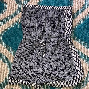 Blue and Cream Bohemian Romper